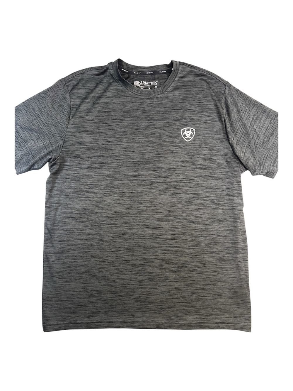 AriatTEK Charger Crestline Men’s M Gray Performance Western Back Graphic T-Shirt